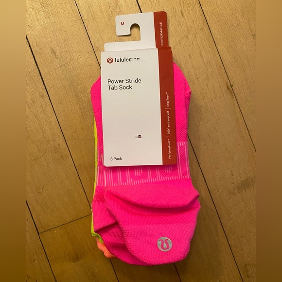 lululemon athletica Accessories - Lululemon Power Stride Tab Sock 3-Pack Medium 6.5-8.5 Neon